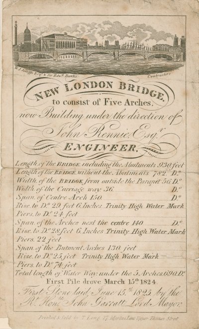 Nuovo London Bridge - Ingegnere John Rennie da English School
