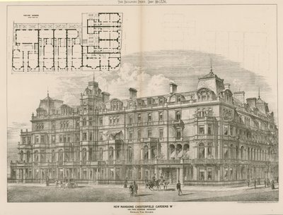 New Mansions, Chesterfield Gardens, Londra W, John Thomas Wimperis, architetto da English School