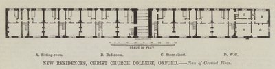 Nuove Residenze, Christ Church College, Oxford, Pianta del Piano Terra da English School
