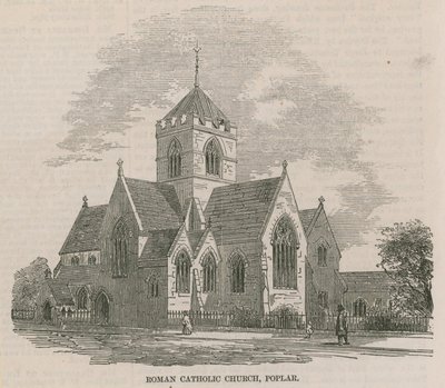 Nuova chiesa cattolica romana vicino ai West India Docks da English School