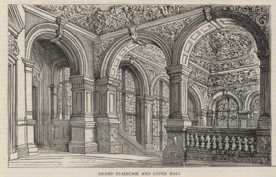Nuovo edificio del Constitutional Club in Northumberland Avenue: Grande scala e sala superiore da English School