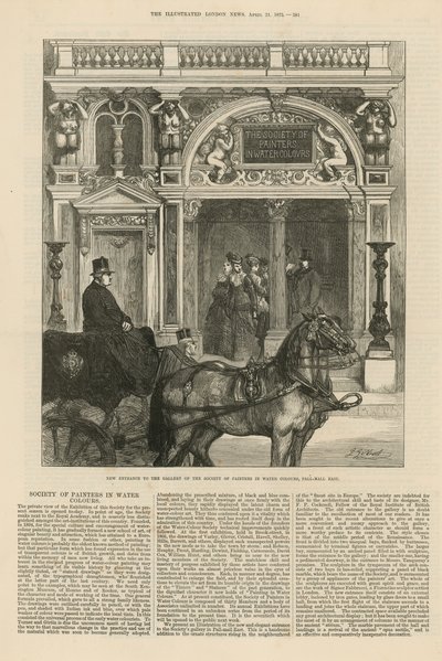 Nuovo ingresso alla galleria della Società dei Pittori in acquerello da English School