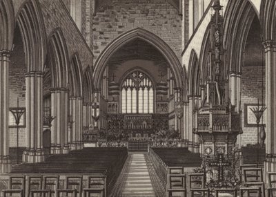 Interno della chiesa di Newbury (litografia) da English School