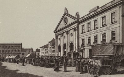 Newbury: Corn Exchange e Market Place (litografia) da English School