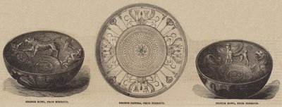 Antichità di Nimroud nel British Museum (incisione) da English School