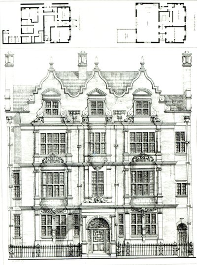 No.70 Ennismore Gardens, South Kensington, da The Building News, 23 luglio 1886 da English School