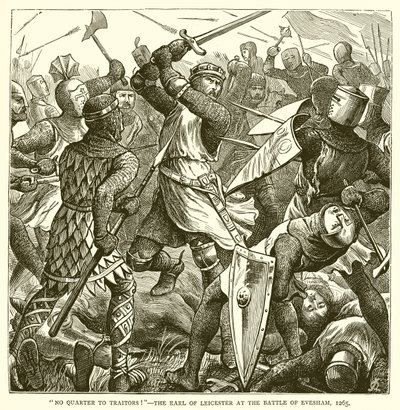 Nessuna pietà per i traditori! -- Il conte di Leicester alla battaglia di Evesham, 1265 da English School