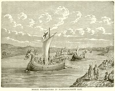Navigatori norvegesi nella baia di Narragansett da English School