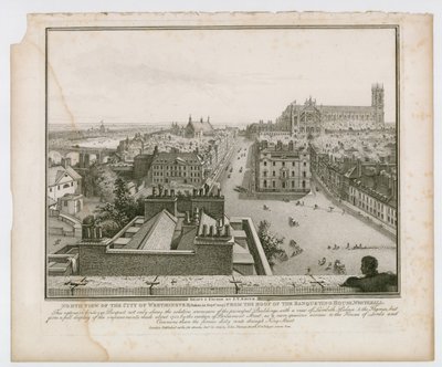 Veduta nord della Città di Westminster dal tetto della Banqueting House, Whitehall da English School
