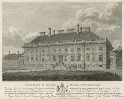Fronte nord di Bedford House, Bloomsbury Square, Londra da English School
