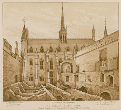 Lato nord della Guildhall, Londra da English School