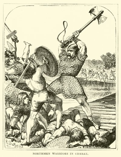 Guerrieri nordici in combattimento da English School