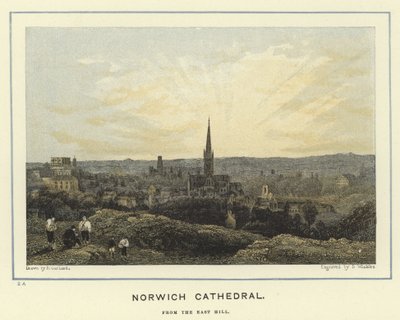 Cattedrale di Norwich, dalla East Hill da English School
