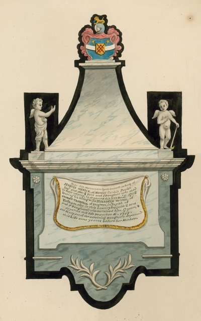 Cimitero di Norwood; tomba di Francis Merick di Norcut, morto nel 1702 da English School