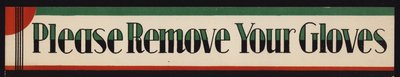 Avviso: Si prega di togliere i guanti (litografia a colori) da English School
