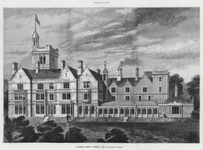 Nutfield Priory, Surrey (incisione) da English School
