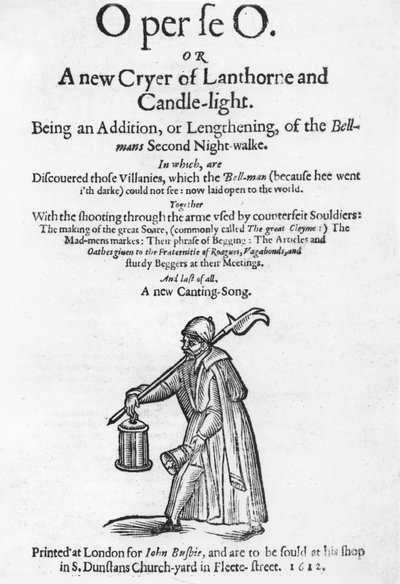O per se O, o Un Nuovo Banditore di Lanterna e Candela, pagina del titolo di un libro, stampato da John Busbie, 1612 da English School