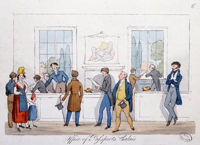 Ufficio passaporti a Calais, 1822 da English School