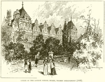 Ufficio del London School Board, Thames Embankment (1892) da English School