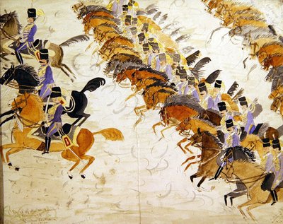 Ufficiali a cavallo al galoppo, c.1840 da English School
