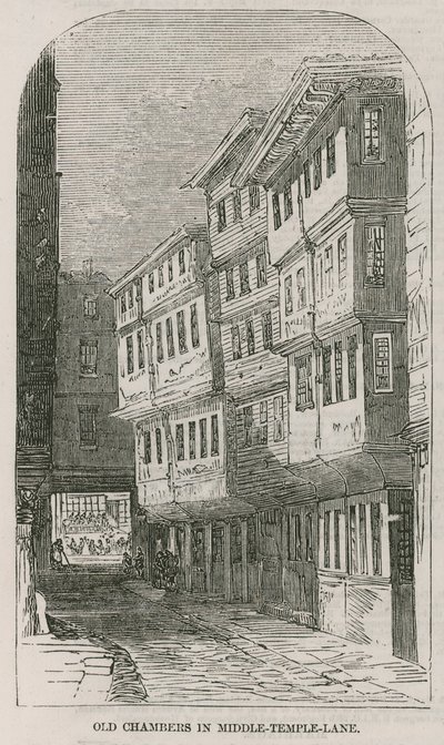 Vecchie camere in Middle Temple Lane da English School