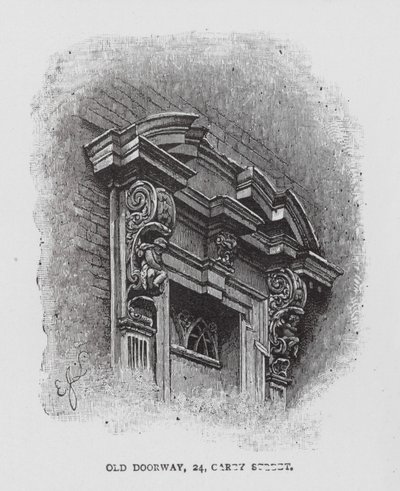 Vecchia porta, 24, Carey Street (litografia) da English School