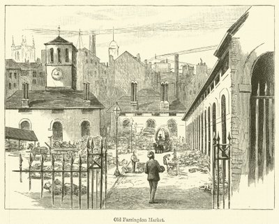 Vecchio mercato di Farringdon (incisione) da English School