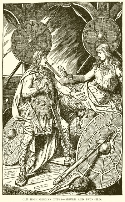 Vecchi tipi alto-tedeschi--Sigurd e Brunilde da English School
