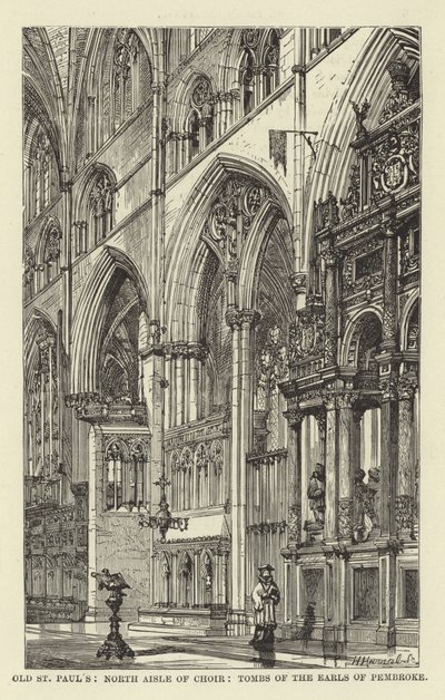 Vecchia St Paul, navata nord del coro, tombe dei conti di Pembroke da English School