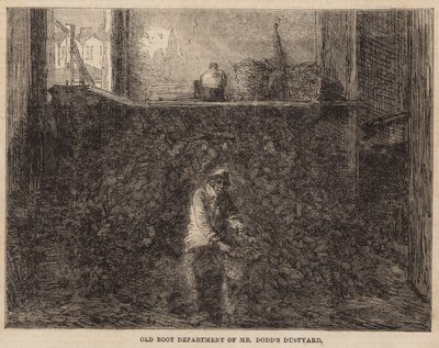 Reparto vecchi stivali del cortile dei rifiuti di Mr Dodds da English School