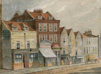 Vecchie case in Upper Street, Islington, di fronte alla Chiesa da English School