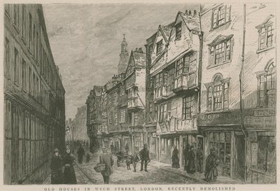 Vecchie case in Wych Street, Londra, recentemente demolite da English School