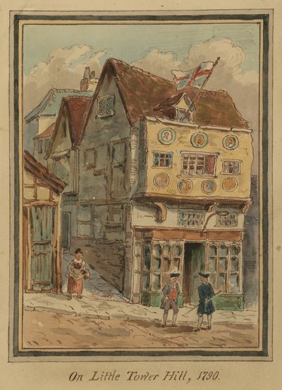 Su Little Tower Hill, Londra, 1790 da English School