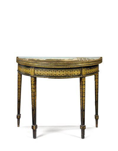 Uno di un paio di tavoli da tè di Giorgio III, forse irlandesi, c.1780 da English School
