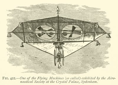 Una delle macchine volanti (così chiamate) esposte dalla Società Aeronautica al Crystal Palace, Sydenham da English School