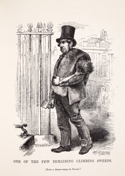 Uno degli ultimi spazzacamini rimasti, dal dagherrotipo di Richard Beard, illustrazione da London Labour and London Poor di Henry Mayhew, pub. 1862 da English School