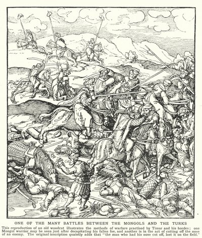 Una delle molte battaglie tra i Mongoli e i Turchi da English School