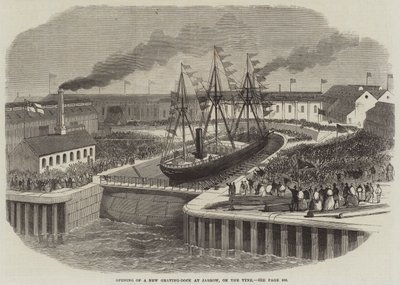 Apertura di un nuovo bacino di carenaggio a Jarrow, sul Tyne da English School