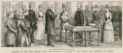 Inaugurazione del nuovo ponte sul fiume Tamigi a Putney da parte del Principe e della Principessa del Galles da English School