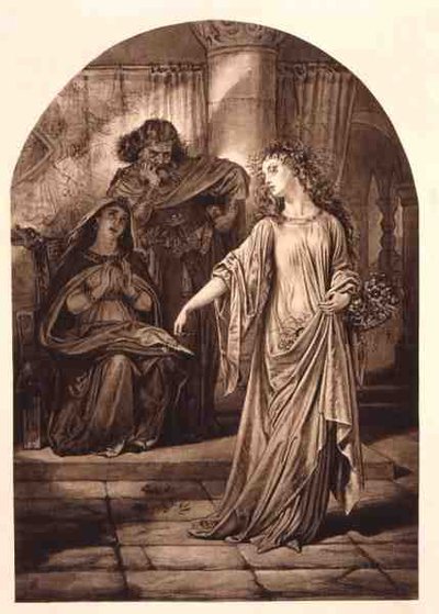 Ofelia, in Amleto di William Shakespeare da English School