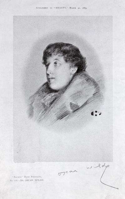 Oscar Wilde, un ritratto Bijou, da Society da English School