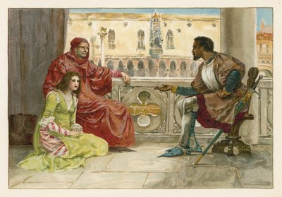 Otello parla con Desdemona e suo padre da English School