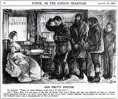 Il nostro bel dottore, pubblicato su Punch Magazine, 1870 da English School