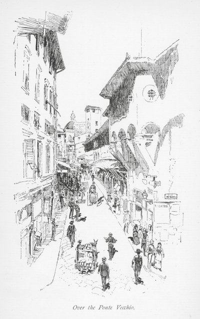 Sopra il Ponte Vecchio (litografia) da English School