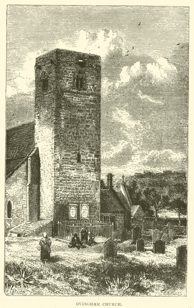Chiesa di Ovingham (incisione) da English School