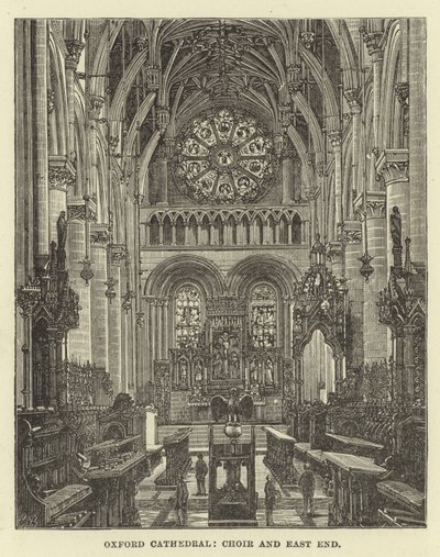Cattedrale di Oxford, coro e estremità est da English School