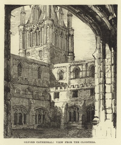 Cattedrale di Oxford, vista dai chiostri da English School