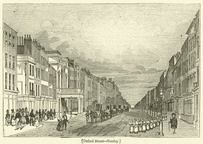 Oxford Street, Domenica (incisione) da English School