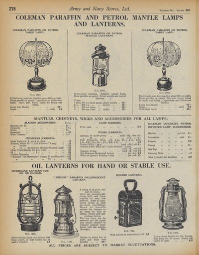 Pagina dal catalogo dei negozi Army and Navy da English School