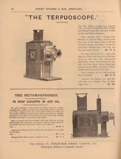 Pagina dal nuovo catalogo di Henry Hughes & Son da English School